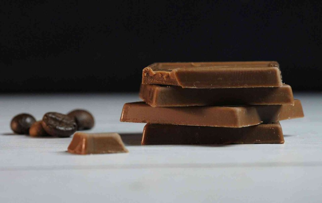 A pile of chocolate bars.