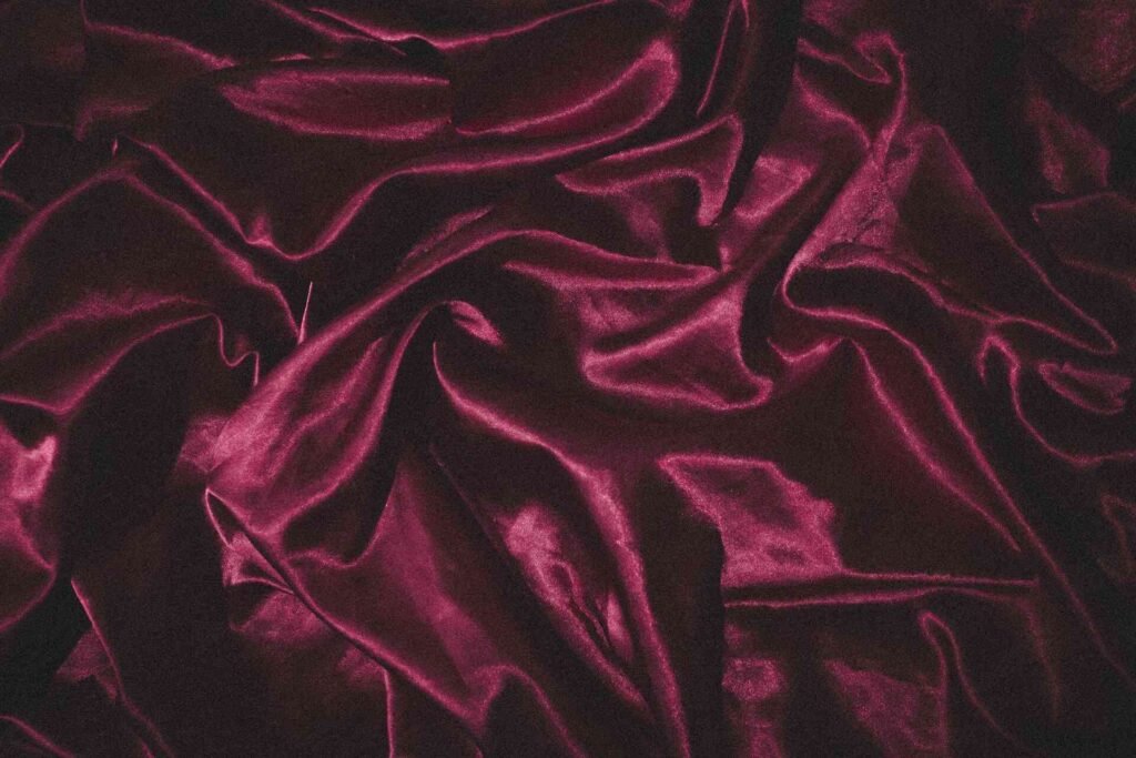 A piece of red velvet textile.